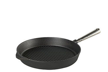 Grillpfanne 28 cm. Edelstahlgriff. Auf allen Herdarten, Ofen, Grill & offenem Feuer einsetzbar im Sale
